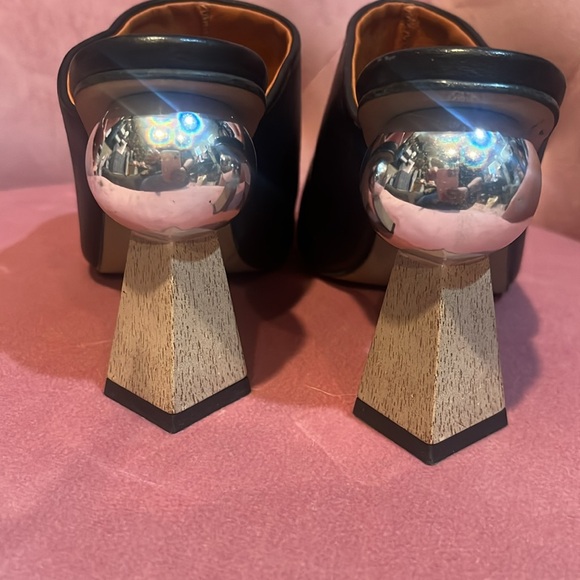 Topshop Black Mules with Silver and Tan Heels - Picture 12 of 17